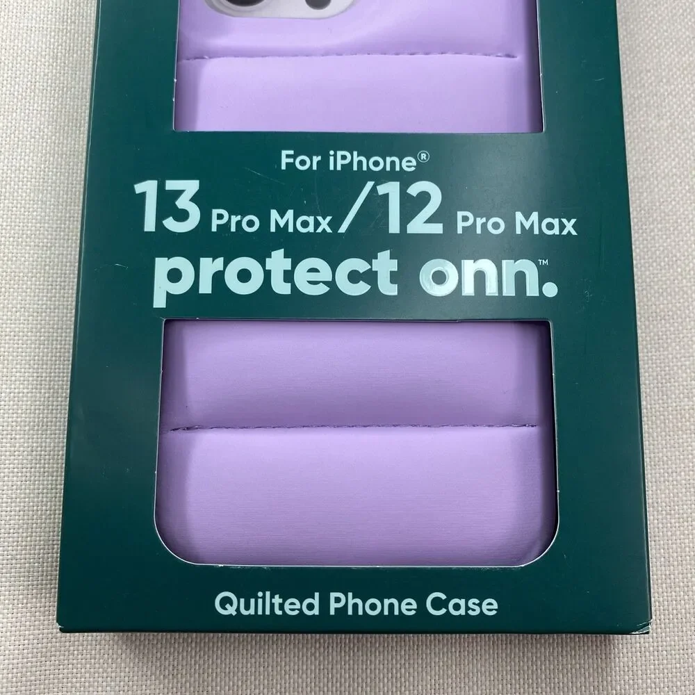 Puffer Phone Case For iPhone 12 13 Pro Max Purple Violet Pastel Quilted Luxe NEW